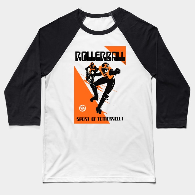 ROLLERBALL Sport of Tomorrow! 1975 Baseball T-Shirt by Pop Fan Shop